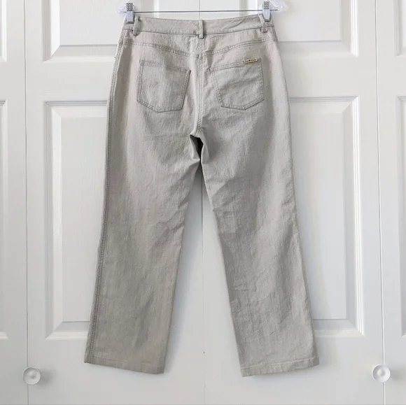 St. John Light Gray Straight Leg Cropped Jeans | Size 4 - Picture 3 of 9